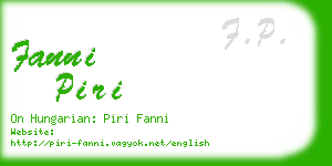 fanni piri business card